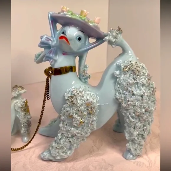 Rare MCM Spaghetti Poodle Figurines Attributed to Lefton 1950s Japan - Picture 5 of 12